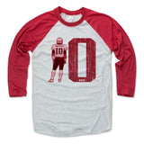 Mens Baseball T-Shirt Red / Ash