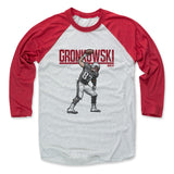 Mens Baseball T-Shirt Red / Ash