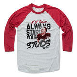 Mens Baseball T-Shirt Red / Ash