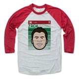 Mens Baseball T-Shirt Red / Ash