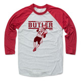 Mens Baseball T-Shirt Red / Ash