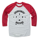 Mens Baseball T-Shirt Red / Ash