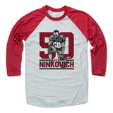 Mens Baseball T-Shirt Red / Ash