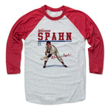 Mens Baseball T-Shirt Red / Ash