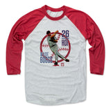 Mens Baseball T-Shirt Red / Ash