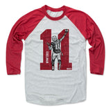 Mens Baseball T-Shirt Red / Ash