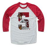 Mens Baseball T-Shirt Red / Ash