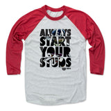 Mens Baseball T-Shirt Red / Ash