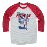Mens Baseball T-Shirt Red / Ash