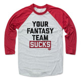Mens Baseball T-Shirt Red / Ash
