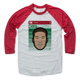 Mens Baseball T-Shirt Red / Ash