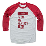 Mens Baseball T-Shirt Red / Ash